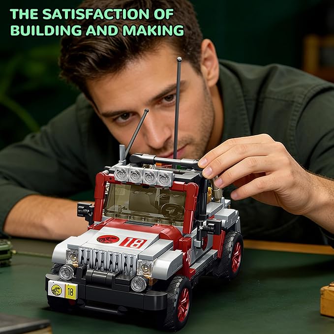 Dinosaur Classic Off-Road Vehicle Building Set 3-in-1 All-Terrain Car Trucks Collection Model Kit for Adults -1632PCS