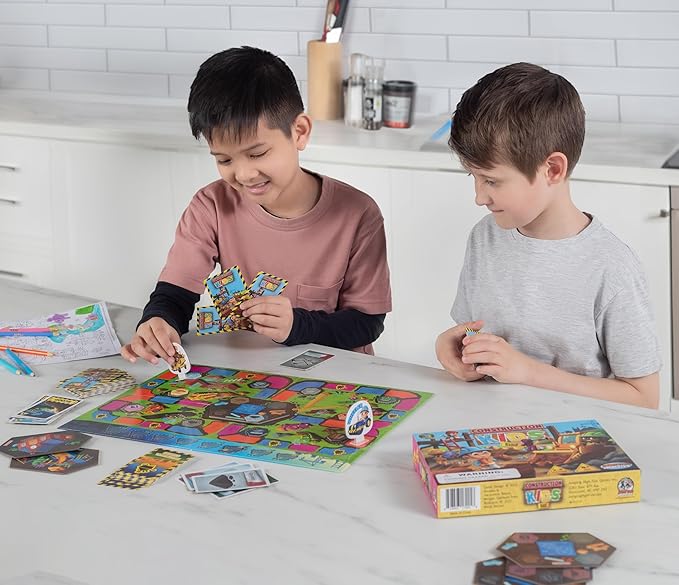 JH5 Construction Kids Board Game for Kids Ages 4 and Up Fun and Cooperative Building Game for 2-4 Players Easy to Learn Perfect for Family Time