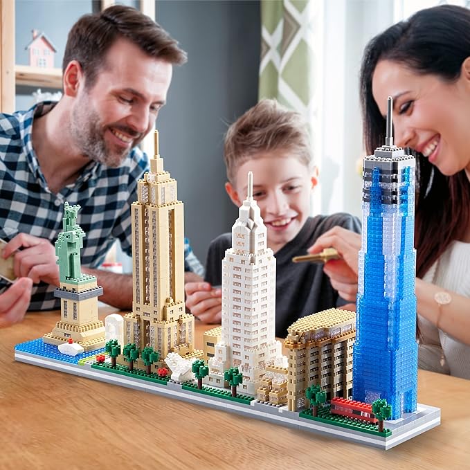 New York Iconic Architecture Skyline Micro Building Blocks – Challenging Construction Set for Adults and Teens 14+ 3452 Pieces Perfect Home and Office Decoration Gift for Friends