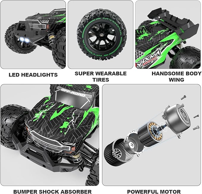 1:14 Scale RC Cars for Adults 40+KPH High Speed Remote Control Car RC Truggy 4x4 Off-Road Remote Control Truck All Terrain Waterproof Electric Car for Snow Sand Beach with 2 x 2S Batteries