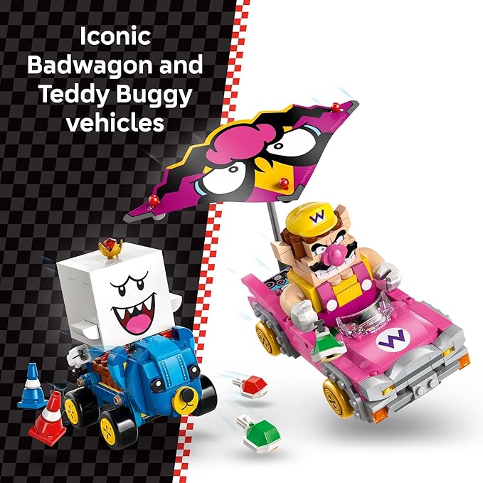 LEGO Super Mario: Mario Kart – Wario &amp King Boo Building Toy for Kids - Buildable Car Toys W/Drifting Action for Boys &amp Girls Ages 8+ - Pretend Play Gift Idea for Birthdays &amp Any Gaming F
