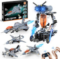 5 in 1 STEM RC Robot Building Kit Fighter Jet Airplane Building Set with APP &amp 2.4GHz Remote Control Technic Transformable Fighter Plane Toys for Kids Boys Age 6 7 8 9 10 11 12+ Birthday Gifts