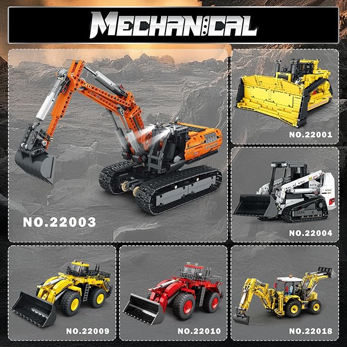 Reobrix RC Excavator Building SetAPP Remote Control Excavator Model with MotorTruck Construction Setss for Adults 22003Vehicle Building Blocks Engineering Gifts 1106 PCS