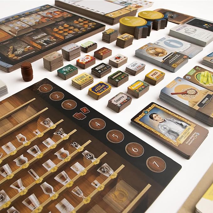 Distilled: A Spirited Strategy Game Highly-Thematic Euro Game Strive for The Title of Master Distiller 1 to 5 Players Ages 14 and up
