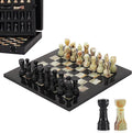 Marble Chess Set for Adults 10 Handmade Black &amp Green Onyx Board Game with 32 Chess Pieces 2 Extra Queens &amp Storage Box Luxury Travel Game Elegant for Home Decor