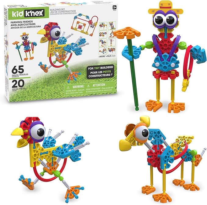 Kid K'NEX - Farmin' Friends Set‚ 65 Pieces STEM Building Creative Construction Play‚ Ages 3+
