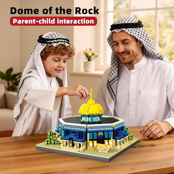 Dome of The Rock Building Blocks Sets Islamic Architecture Building Kits World Famous Landmark Model Toys Eid Gifts for Muslim Adults Kids 983PCS