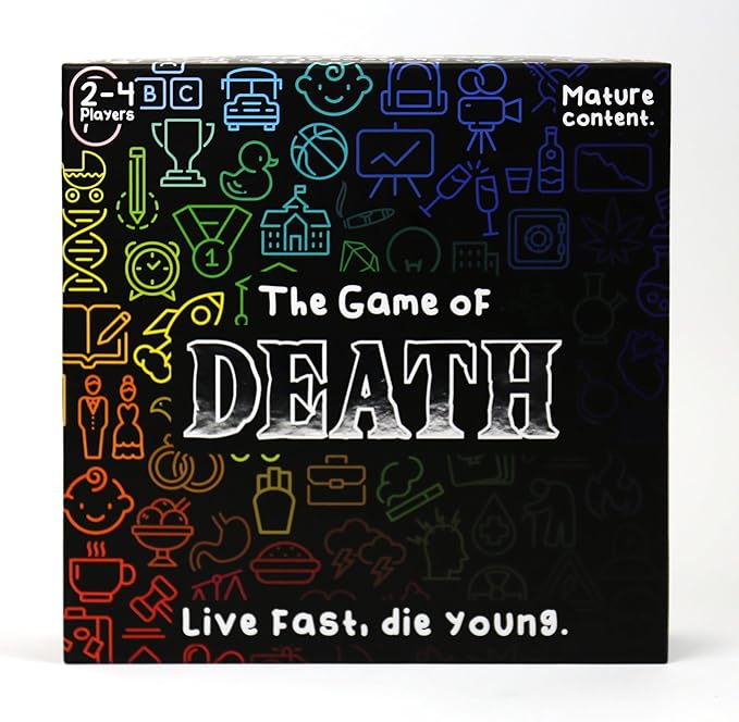 Gift Republic Game of Death – Live Fast Die Young | Dark Humour Adult Party Board Game | Outrageous Survival Challenge for 2- Players | Mature Content