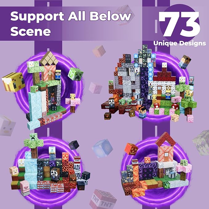 450 PCS Magnetic Building Blocks Set - Big STEM &amp Sensory Toy for Kids - Stacking Magnets - Instruction Book &amp Fabric Storage Bag - Shared Play Toy for Siblings &amp Friends