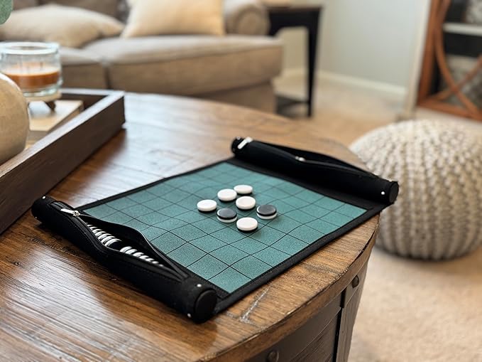 Roll-Up Travel Reversi Game | Othello Board Game for Family | Travel Othello Game
