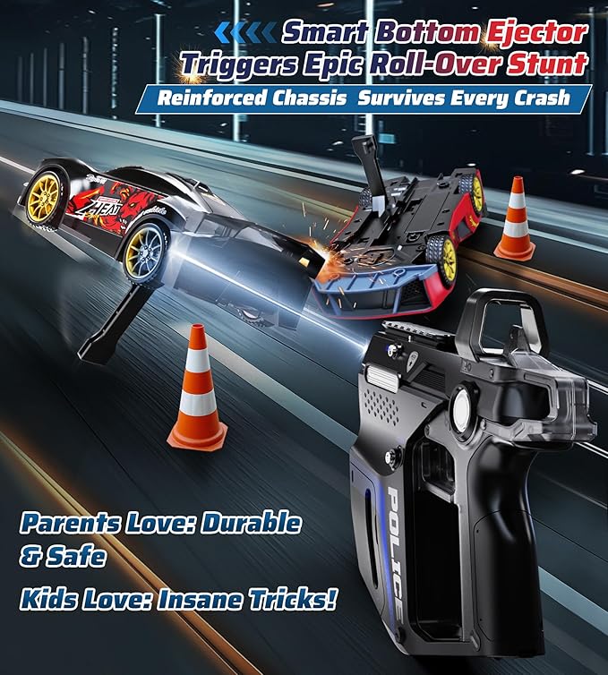 Interactive Battle RC Car Set - RC Drift Car Innovative Ejection Launcher with Dual Remotes 2.4G Sensor Chase Game Parent-Child Interactive Toy Car for Kids Ages 6+