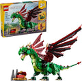 LEGO Creator 3 in 1 Medieval Dragon Toy - Building Toy with 3 Build Options Dragon Sea Serpent or Phoenix - Fantasy Set for Kids Boys and Girls Ages 9+ - Gift Idea for Birthdays - 31161