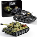 WW2 Army Tank Building Sets with Lights Panzer IV &amp T-34 Military Tanks Model Kit Compatible with Lego Great Army Toys Gift for Military Fans Boys Kids Ages 8+ &amp Adults (1201 Pieces)