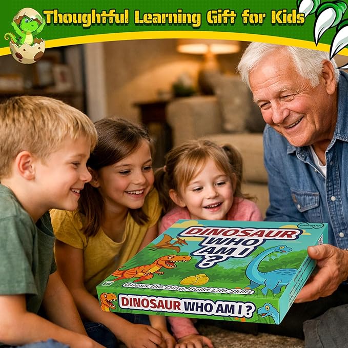 Garybank Guess Dinosaur Who Am I Games for Kids 24 Educational Dino Cards with Facts &amp Inspiration Dinosaur Learning Toys for Developing Critical Thinking and Speech Therapy Age 6 and Up