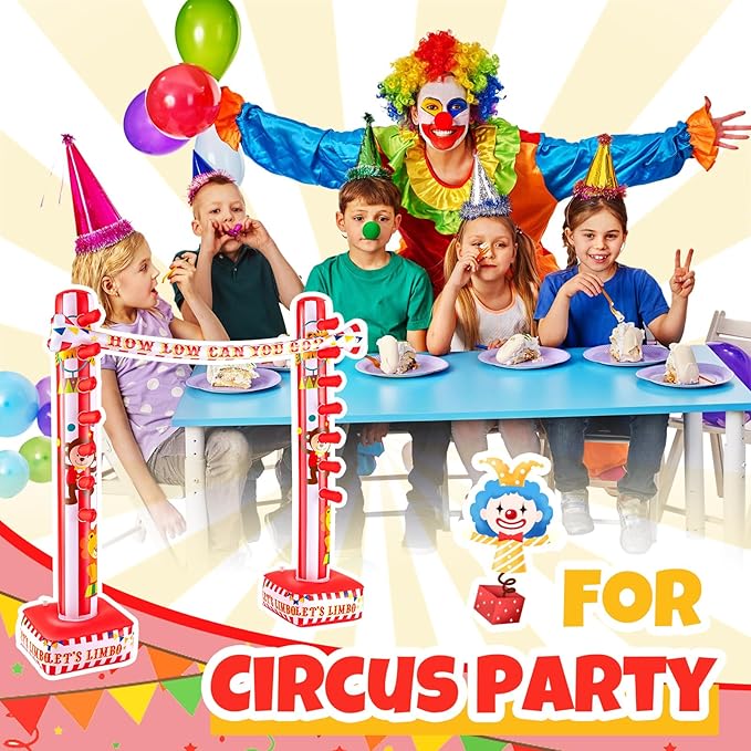 Threan Circus Inflatable Limbo Game for Kids Adults Toddlers Carnival Theme Party Enhance Family Bonding for Indoor Outdoor Birthday Picnic Pool