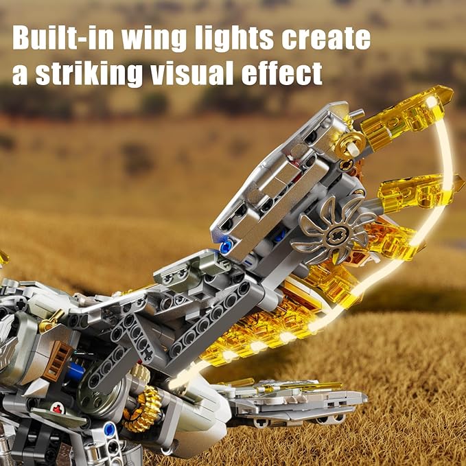 Mechanical Eagle Building Set with Light Compatible with Lego for Adult Rotatable Eagle Building Blocks Gift for Girls Boys Teens Age 12+ (1168 PCS)