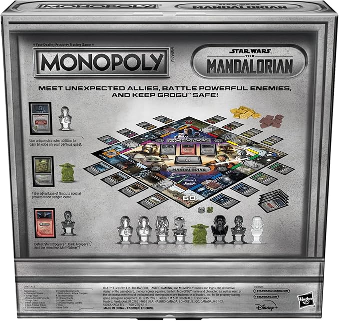 Monopoly: Star Wars The Mandalorian Edition Board Game Inspired by The Mandalorian Season 2 Protect Grogu from Imperial Enemies 2-4 players