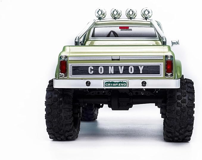 HOBBYPLUS CR18P EVO 2 Rock RC Crawler - 1/18 Scale Mini RC Crawler with Two-Speed Transmission All-Metal Gears Evolved EVO Platform Ready-to-Run Distinctive Styling Convoy Medium Olive Green