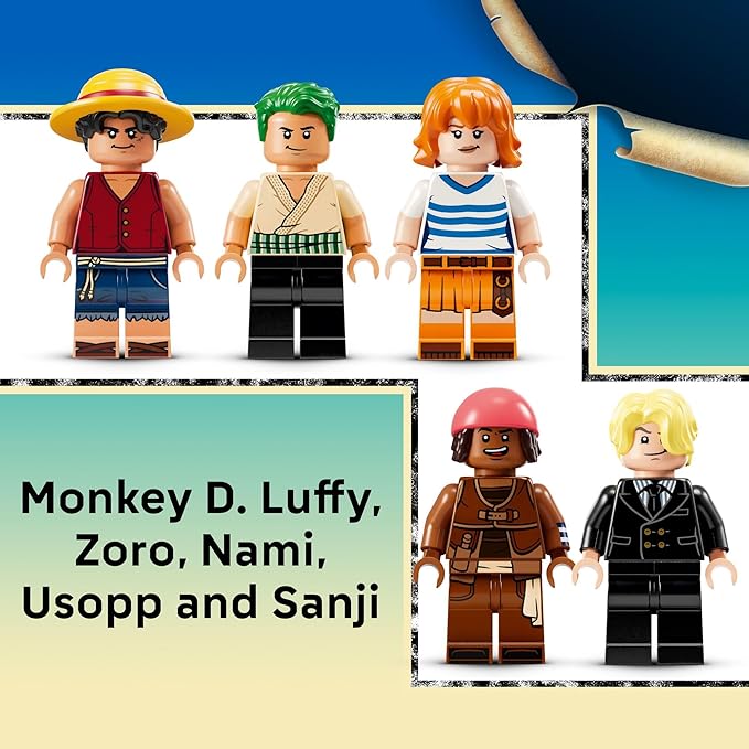 Lego ONE Piece The Going Merry Pirate Ship Building Blocks - Pretend Play Adventure Toy for Boys &amp Girls 10+ - Straw Hat Crew Toy Figures &amp Playset for Anime Fans - Gift Idea for Birthdays -