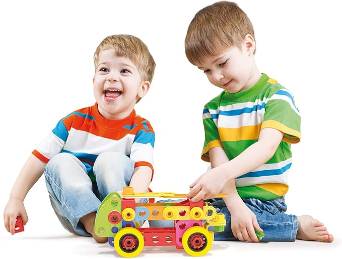 Quercetti - Tecno Jumbo - 76 Piece Building Set and Construction Toy Multi-Colored 34 x 7 x 29cm