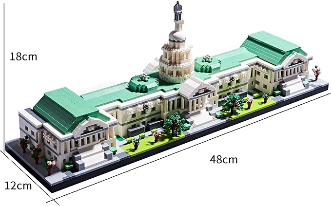 Gift Architecture Capitol Building Model Set - 3630pcs | Micro Blocks | Detailed Designs | Display-Worthy | Great Gift for Adults Ages 14+
