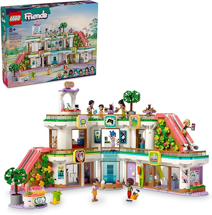 LEGO Friends Heartlake City Shopping Mall Toy Building Kit with Mini-Doll Accessories for Kids to Build Social Skills and Play Together Gift Set for 8 Year Old Kids Girls and Boys 42604
