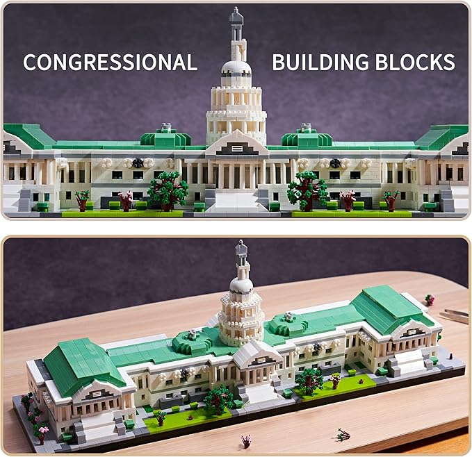 Gift Architecture Capitol Building Model Set - 3630pcs | Micro Blocks | Detailed Designs | Display-Worthy | Great Gift for Adults Ages 14+