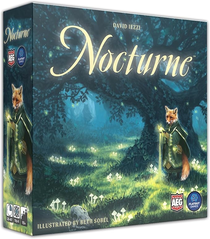 AEG &amp Flatout Games | Nocturne - Set Collection &amp Bidding Board Game | Play as Fox Mystics Find Magical Items &amp Cast Spells | Ages 10+ | 1-4 Players