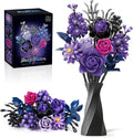 Gohero Purple Roses Building Blocks Set (822PCS) - Lego Compatible Flowers for Adults Gothic Home Decor for Women &amp Teen Girls Making It an Ideal Gift for Halloween Valentine's Day.