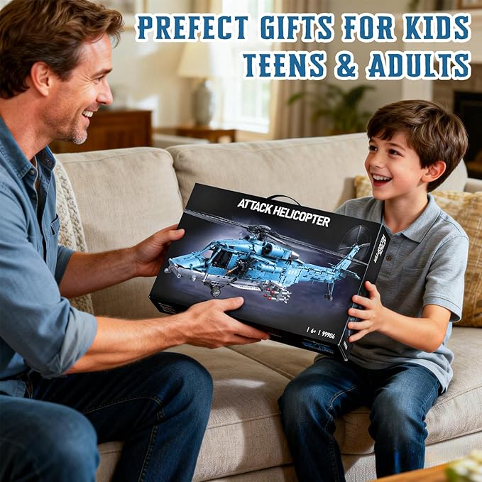 Powered Military Helicopter Building Blocks Set – 1521PCS Army Aircraft Bricks Model with Motor-Driven Rotors Power Module &amp Mechanical Gear System – STEM Engineering Toy for Boys Teens &amp Ad