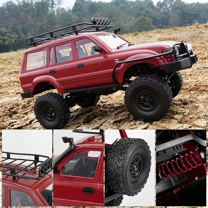 ARRIS 1/16 LC80 RC Crawler WPL C54-1 RC Rock Crawler 4x4 4WD Off Road RC Truck 2.4Ghz RTF Remote Control Car with Upgraded Chassis and Proportional Steering for Adults Hobby Vehicle