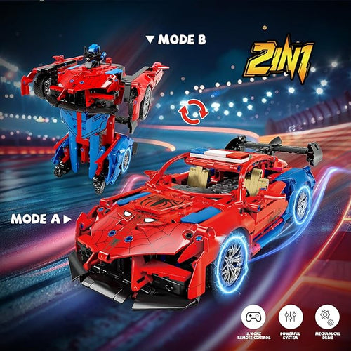 2 in 1 Remote Control Racing Car Building Blocks Compatible with Lego STEM Toy Building Toys 694 PCS Gifts Toys for Age 8-12 Years Old Kids Boys