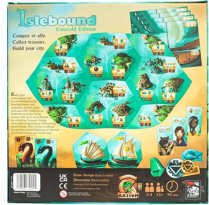 Islebound Emerald Edition | Red Raven Games | Exploration Board Game | 2-4 Players | Ages 12+