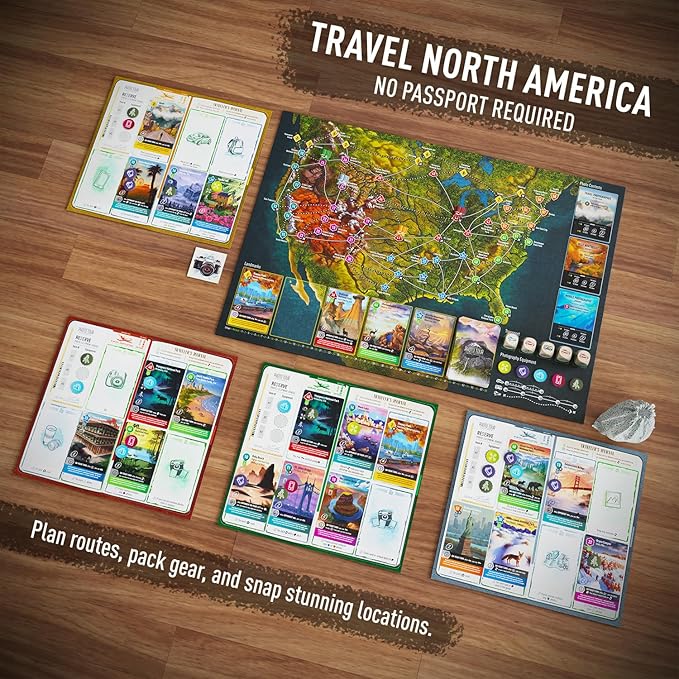 Photo Tour: North America – Family Board Game for Kids and Adults | Travel Strategy Game | Ages 8+ | Easy to Learn | 1–5 Players | Fun for Game Night &amp Educational Play