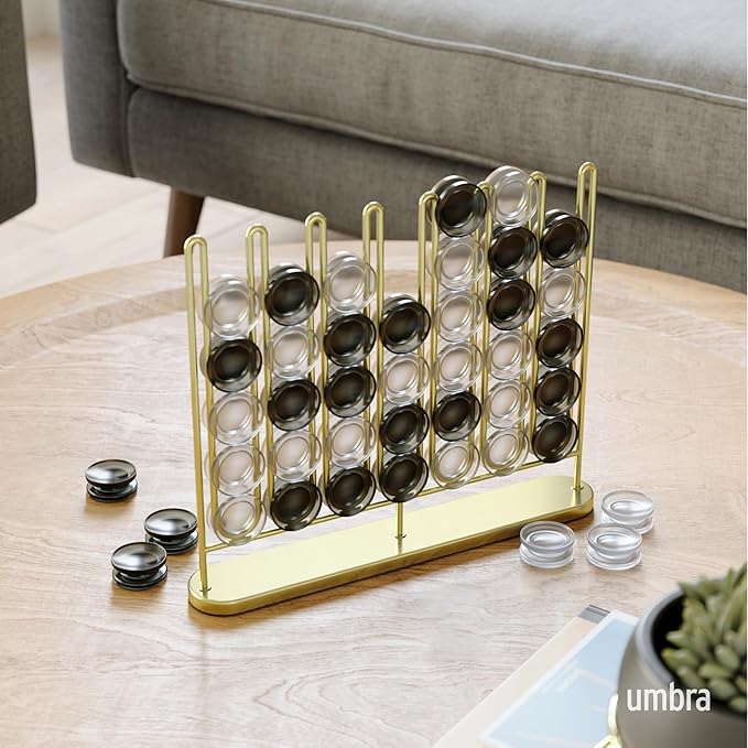 Umbra STAX Four-in-a-Row Game Brass