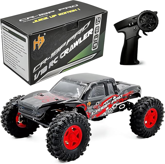 Helidirect HobbyPlus 1/18 RC Crawler - CR-18P PRO Brushless Juice Up Edition RTR w HBW Electronics 2.4GHz 4CH TX - Remote Control Crawler RC Rock 1/18 Full Lock 4WD Off-Road for Adults - Red