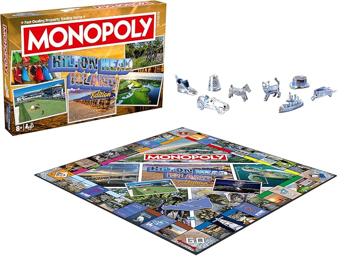 Monopoly Board Game – Hilton Head SC Edition: 2-6 Players Family Board Games for Kids and Adults Board Games for Kids 8 and Up Great for Game Night