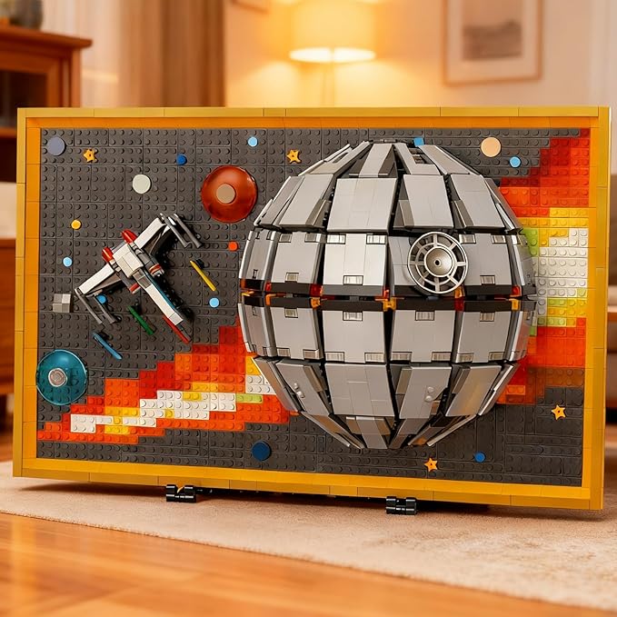 SZRUIZITEC 1566PCS The Death Star Mini Building Blocks Kit Wall Art(Oversized and Incompatible with Lego)Unique Oblivion Space 3D DecorationCreative Display Collection Gift for 14+ Kids and Adults