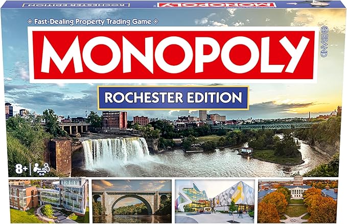 Monopoly Board Game – Rochester NY Edition: 2-6 Players Family Board Games Board Games for 8 Years Old and Up Fun Everyone