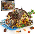 Wood Cabin Mini Building Set with Lights Forest House Building Block Kit with Animals Stream Waterwheel 2570 PCS Treehouse Construction Model Toy Collection for Adults Teens Boys Girls 12+