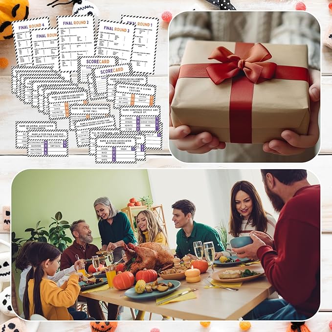 Halloween Party Friendly Feud Game with 2 Answer Buzzers Team Building Feud Cards for Holiday Game Night Fun Trivia Quiz for Groups Office Class