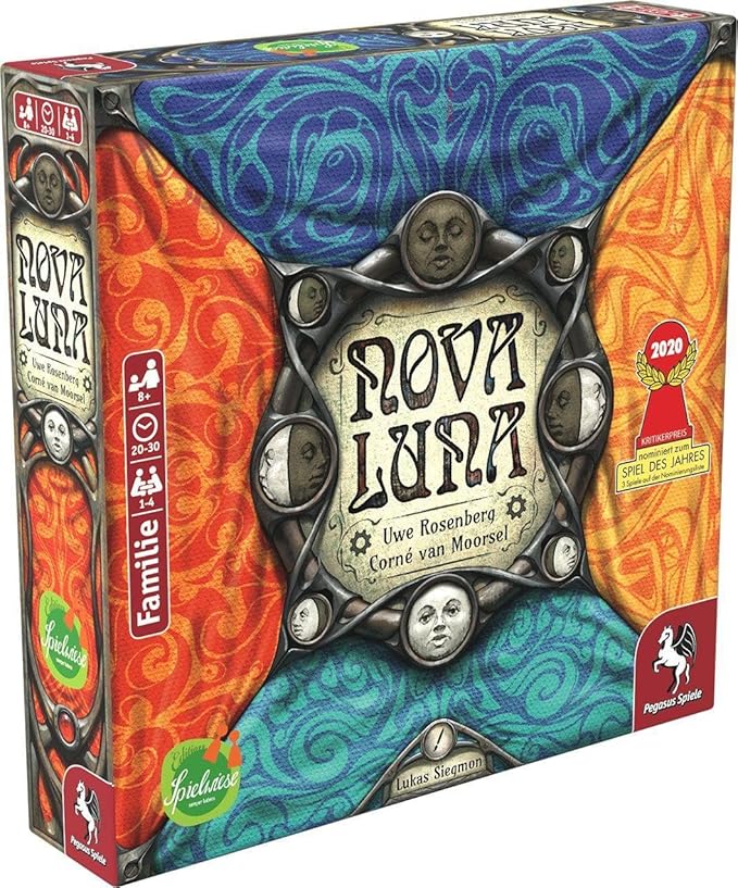 Nova Luna - Board Game by Pegasus Spiele 1-4 Players – Board Games for Family – 20-30 Minutes of Gameplay – Games for Family Game Night – Kids and Adults Ages 8+ - English Version