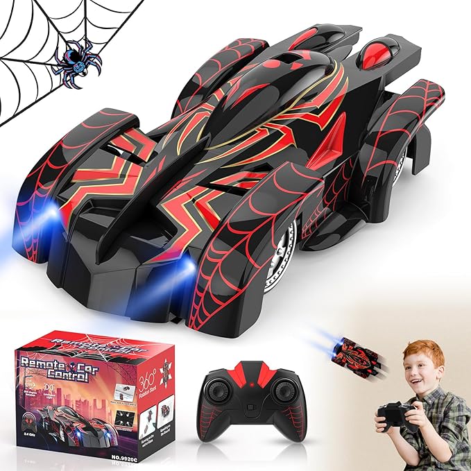 Wall Climbing Remote Control Car 360° Rotating RC Stunt Car with Headlight Rechargeable RC Cars Toys for 3 4 5 6 7 8-12 Year Old Boys Girls Kids