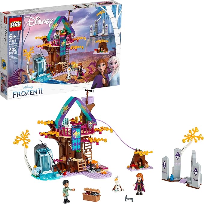 LEGO Disney Frozen II Enchanted Treehouse 41164 Toy Treehouse Building Kit Featuring Anna Mini Doll and Bunny Figure for Pretend Play (302 Pieces)