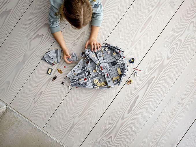 LEGO Star Wars Millennium Falcon 75257 Building Set - Starship Model with Finn Chewbacca Lando Calrissian Boolio C-3PO R2-D2 and D-O Minifigures The Rise of Skywalker Movie Collection
