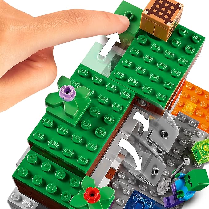 Lego Minecraft The Abandoned Mine Building Toy Zombie Cave with Slime Steve &amp Spider Figures Gift idea for Kids Boys and Girls Age 7 Plus 21166