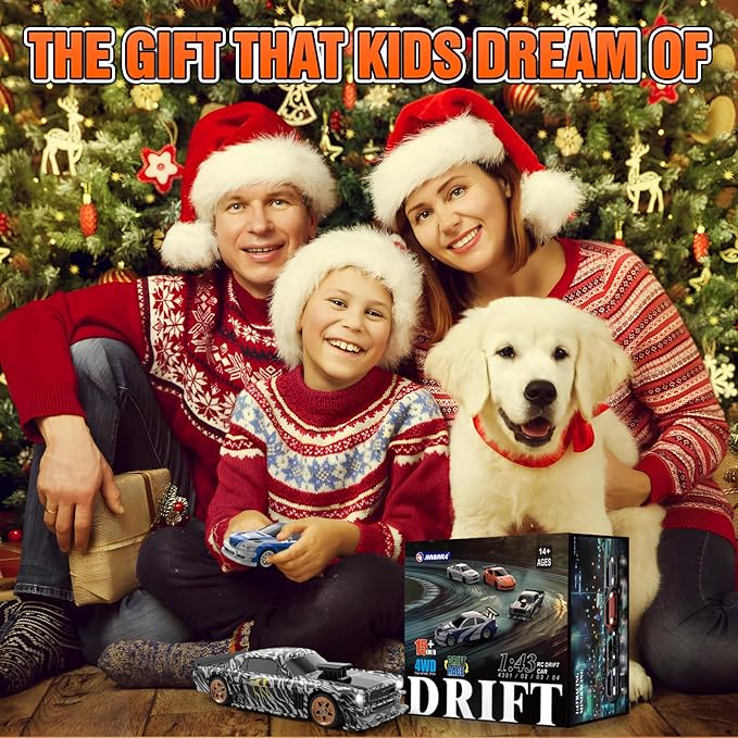 RC Drift car 1/43 Mini Rc Drift car with Gyroscope 2.4GHz Full Proportional Remote control Cars 4WD High Speed Racing with Lights Racing Tires Model Cars Gift for Adults Kids Boys Girls