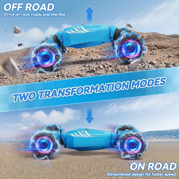 Dysaim Gesture Sensing RC Stunt Car Cool Birthday Gifts for Boys Ages 6-12 Toys 4WD Remote Control Car 360° Rotate Transform Drift RC Cars with Lights Music Sprayer 2.4Ghz Hand Controlled