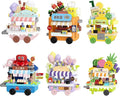 6 Set Food Stand Selling Cart Building Toy Block Set City Street View Collection Home House Decoration