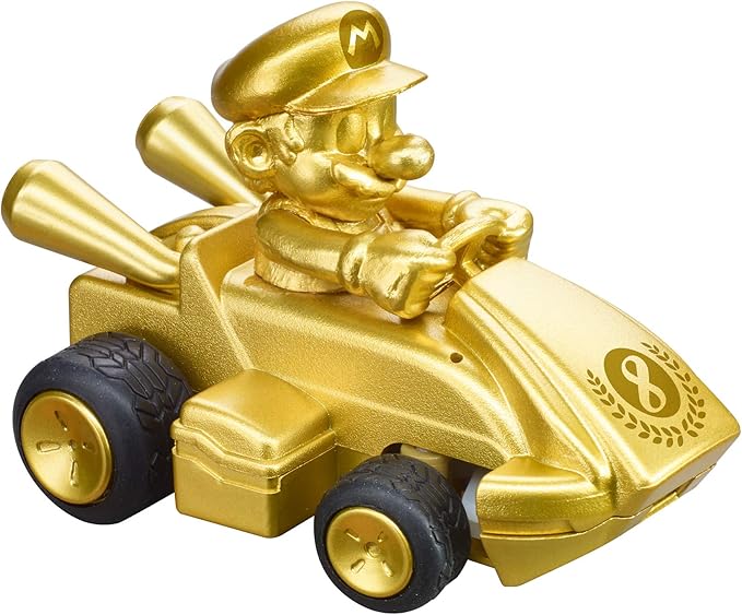 Carrera RC Nintendo Mario Kart 2.4 GHz Mini Collectible Radio Remote Control Toy Car Vehicle - Gold Mario